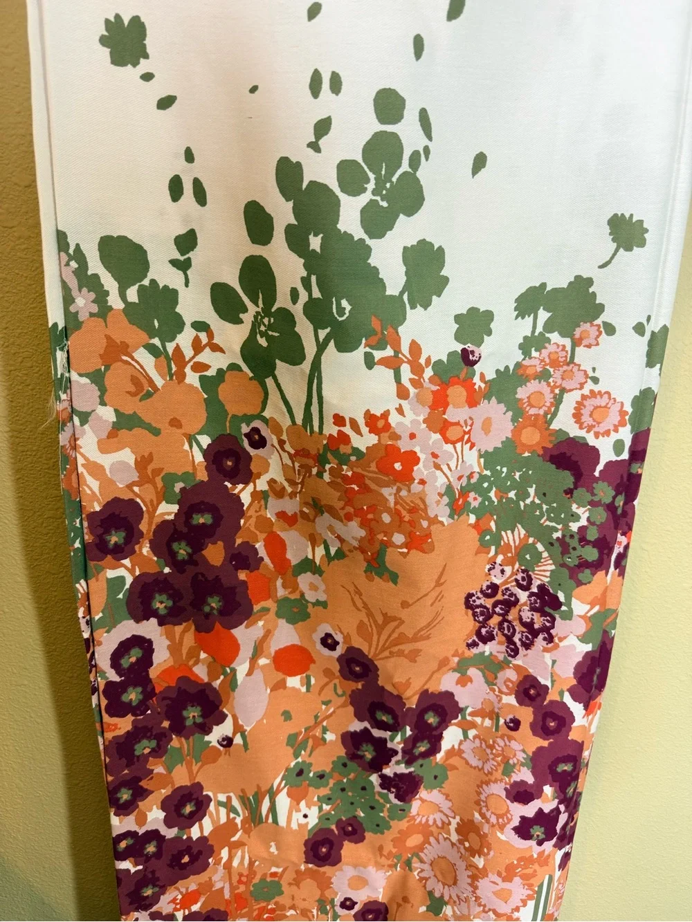 Opalhouse White and Orange Floral Shower Curtain Panel new without tags